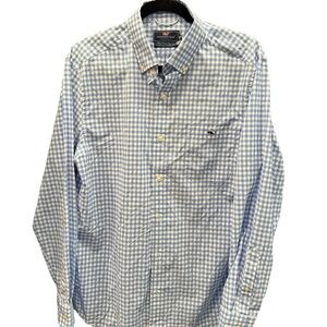 Vineyard Vines Performance Tucker Shirt light blue gingham